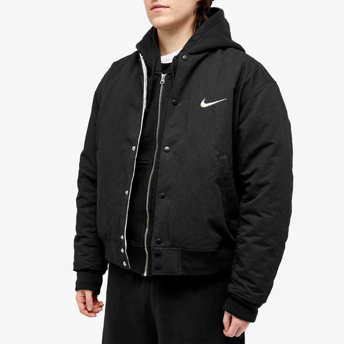 Куртка Stussy x Nike Reversible Varsity Jacket Medium Black/Sail