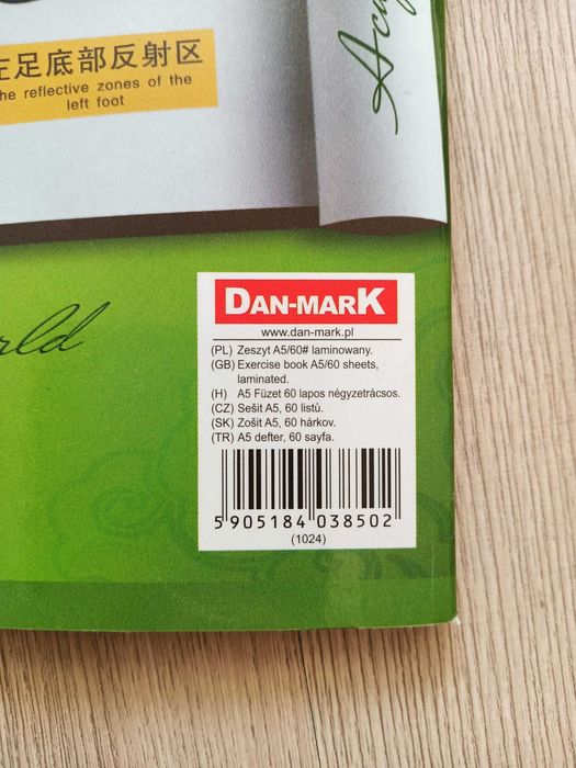 Zeszyt w kratkę A5 60 kartek akupresura