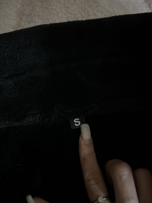 Дубленка черная теплая