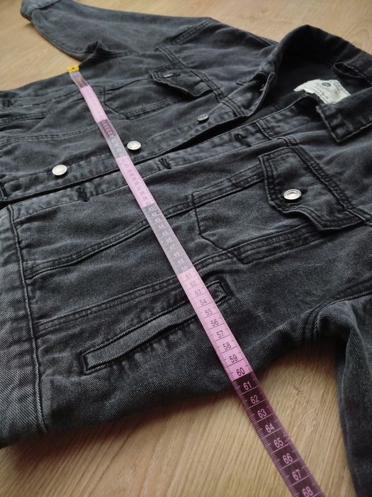 Куртка джинсова чорна графіт Розмір L жіноча оверсайз