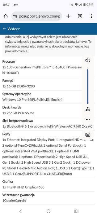 Koputer Lenovo m70q stan bdb 16gb dysk 512 nowy