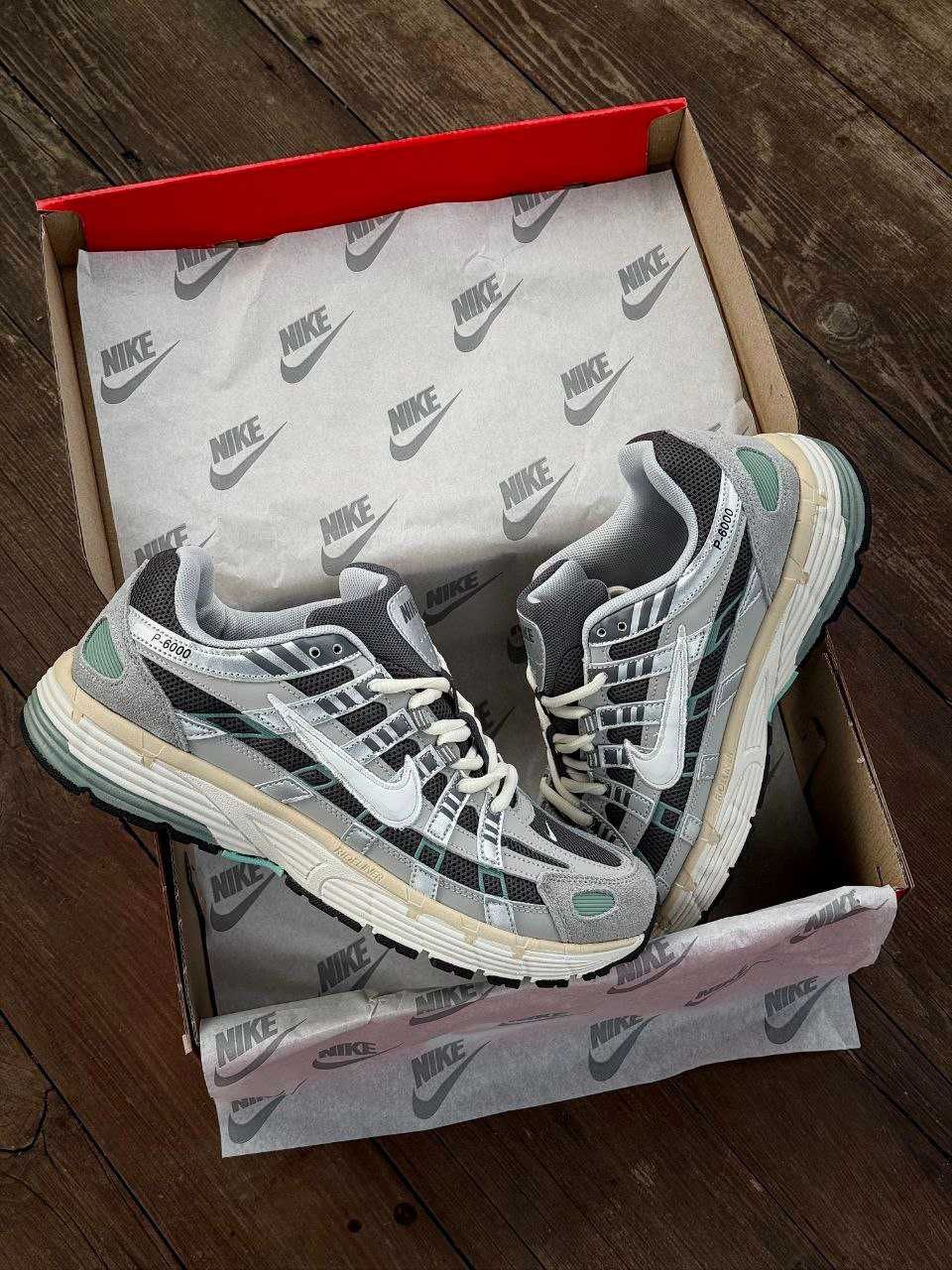 Чоловічі кросівки Nike Р-6000 сірий з чорним 3708 ТОП