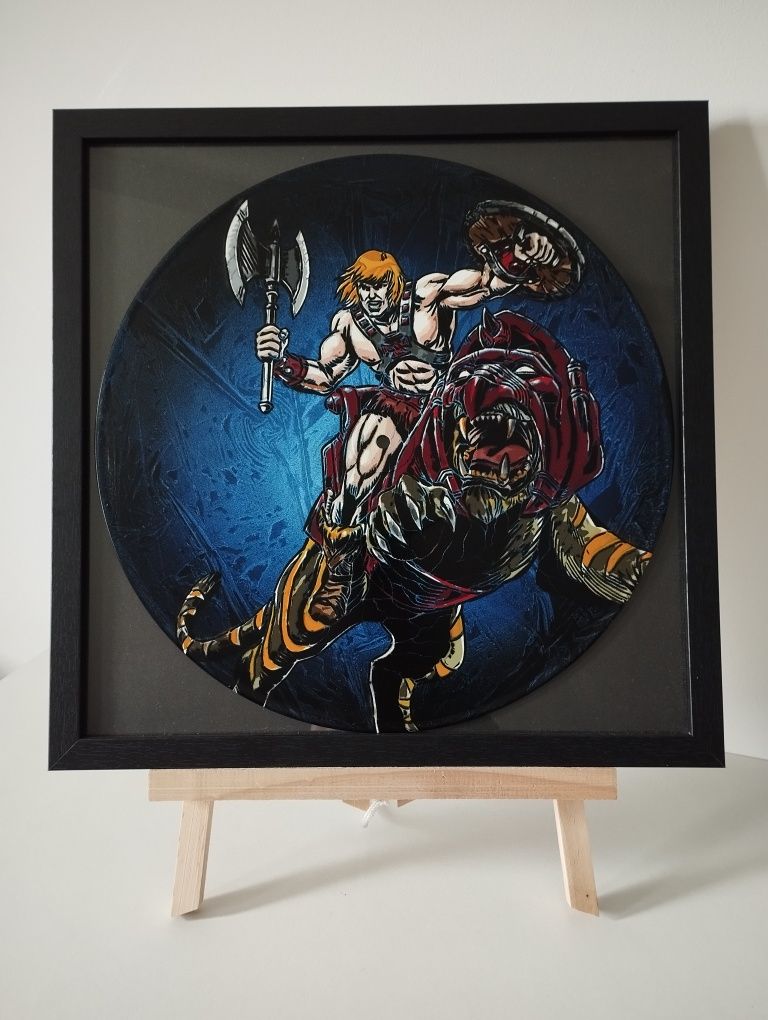 He-Man pintura original em disco de vinil