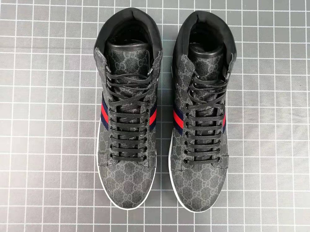 Trampki Wysokie Gucci Szare/Czarne GG Luksusowe
