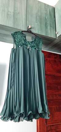 Sukienka zielona plisowana r. 38
