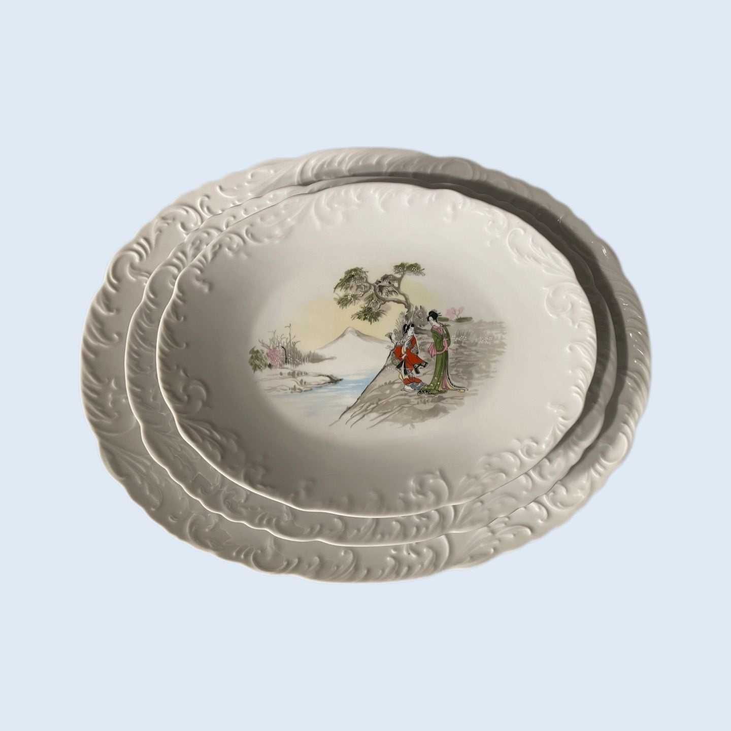 Serviço de jantar em Porcelana SPAL motivos ilustrativos Chineses.