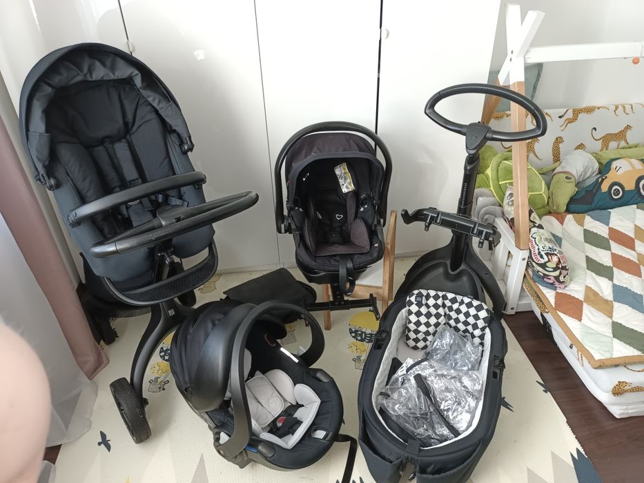 Stokke Xplory X duży zestaw, 2x stelaż 2x fotelik