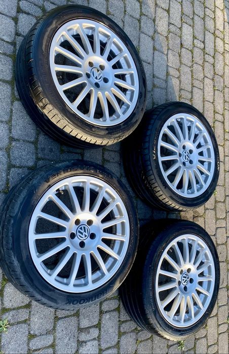 Felgi aluminiowe 17” VW golf 4 r32 + opony Hankook 225/45 ZR17