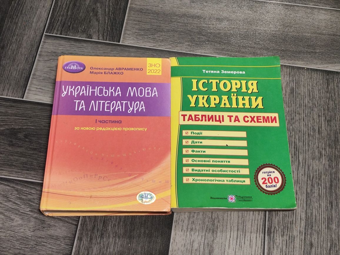 Книги для підготовки до НМТ з української мови та історії України