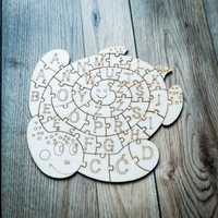 Układanka drewniana edukacyjna puzzle żółw alfabet