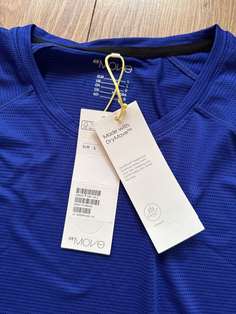Niebieska koszulka treningowa H&M, rozmiar L