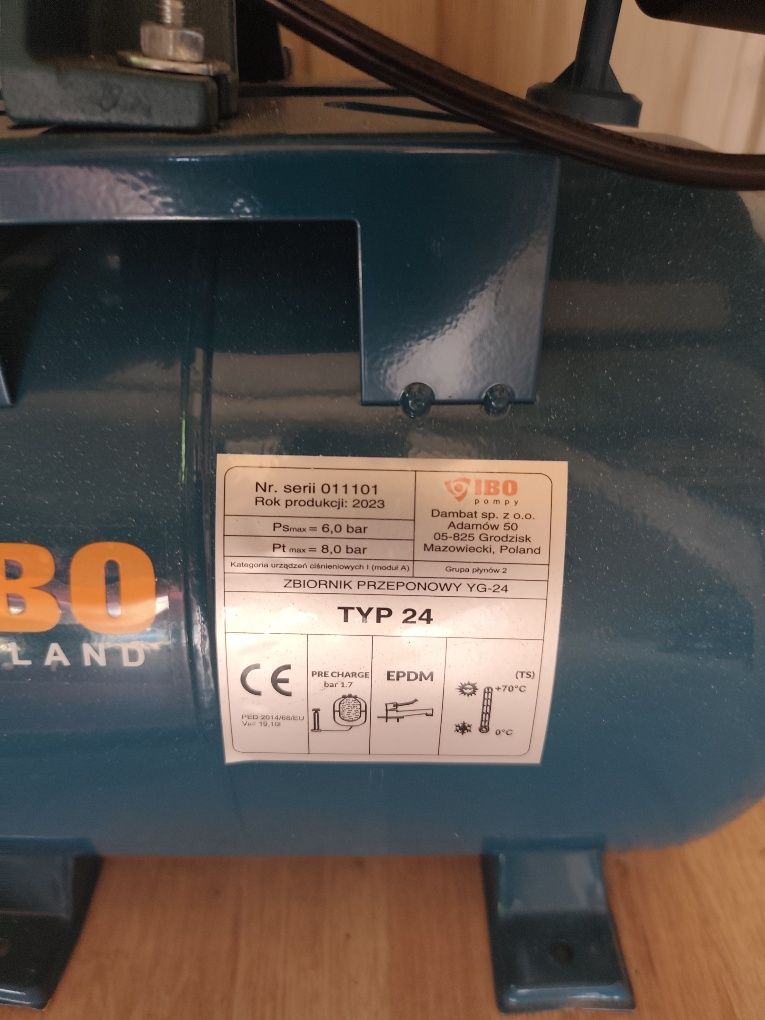 Zestaw hydroforowy AJ 50/60 hydrofor 24L IBO