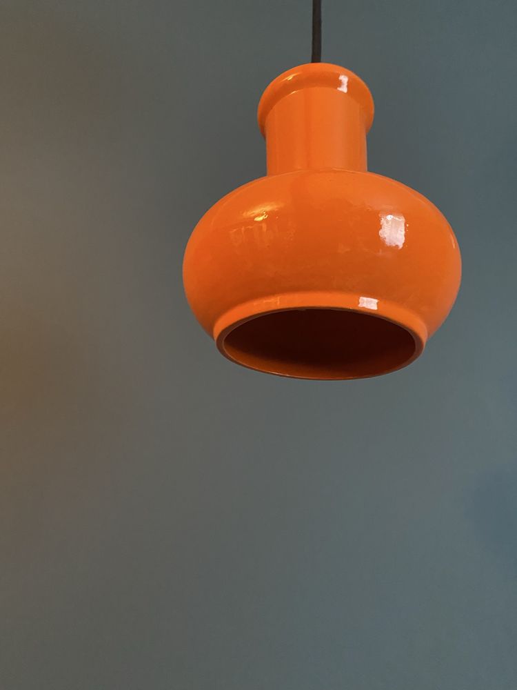 Pomarańczowa lampa ceramiczna Vintage