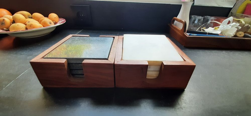 2 conjunto de bases para copos em pedra natural