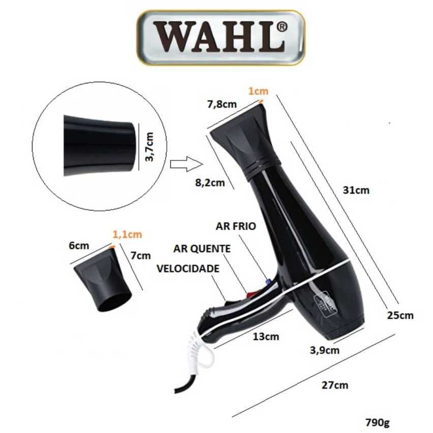 SECADOR WAHL SUPER DRY 2000 WATT TECNOLOGIA TURMALINA