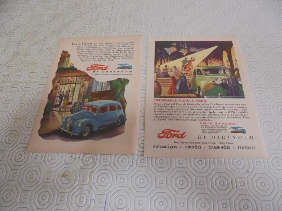 Publicidades antigas de Carros e Furgões Ford, anos 50