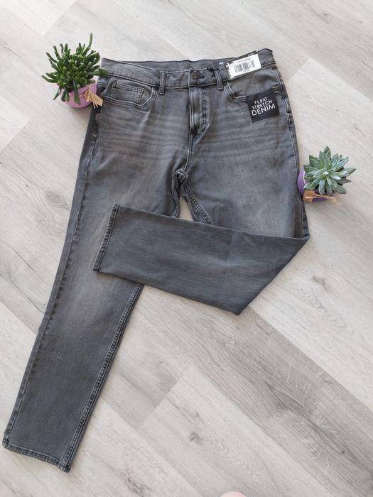 K2-20. Spodnie rurki skinny szare jeans r. 34/30 Tu