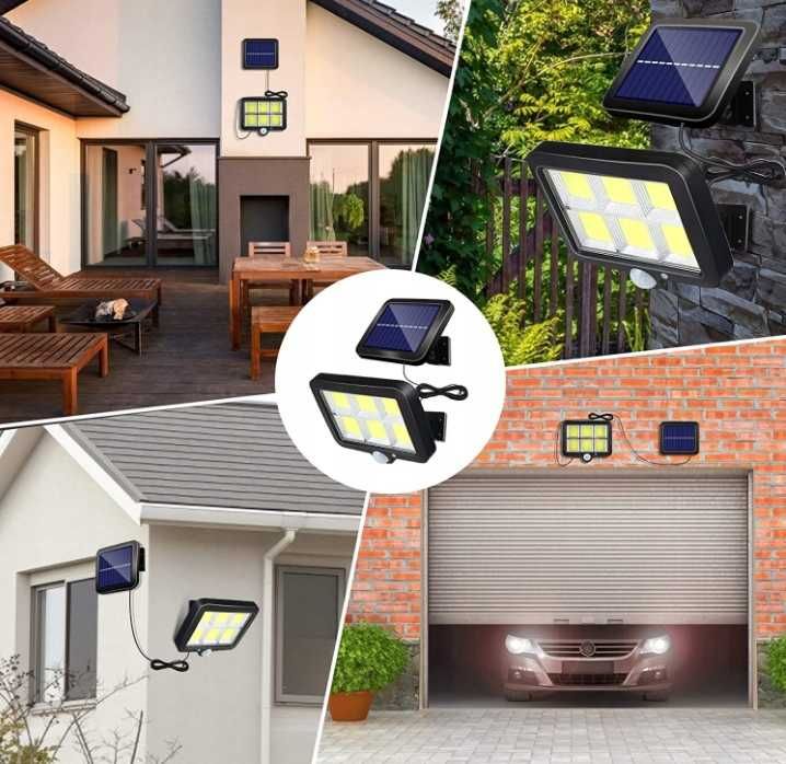 LAMPA SOLARNA 120led z czujnikiem ruchu zmierzchu lampka l