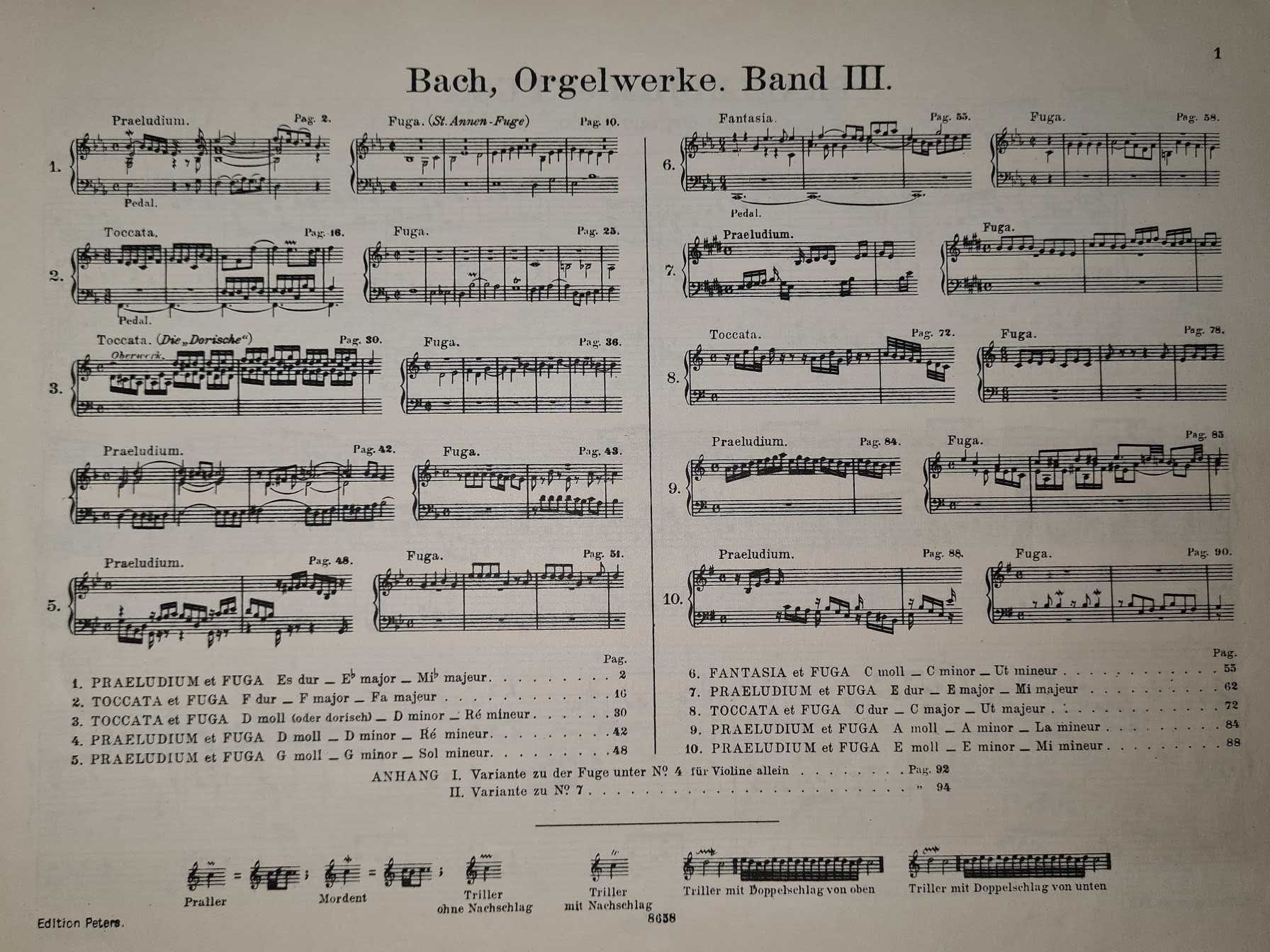 J.S. Bach - Orgelwerke III 3 Peters Organy