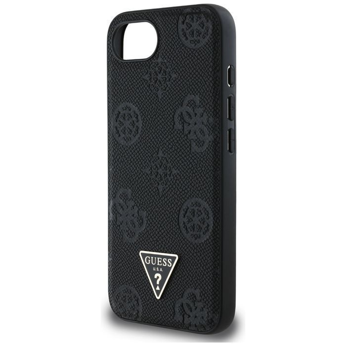 Etui GUESS Hot Stamp Peony Triangle Logo MagSafe do Iphone 16e czarny