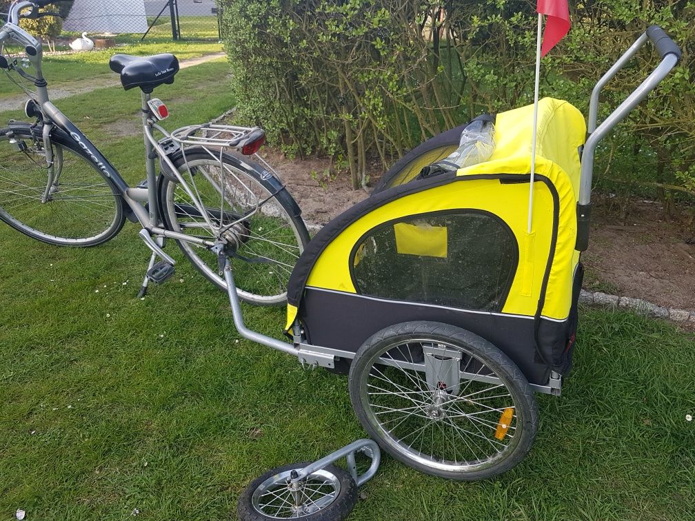 Przyczepka rowerowa  amortyzowana riksza wózek do roweru dla dzieci