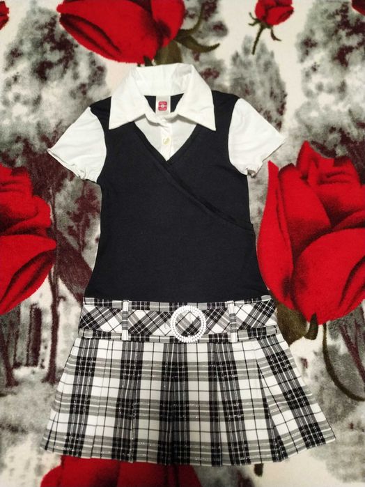 Фірмовий,шкільний сарафан-обманка для дівчинки 7-8 р-Here&There