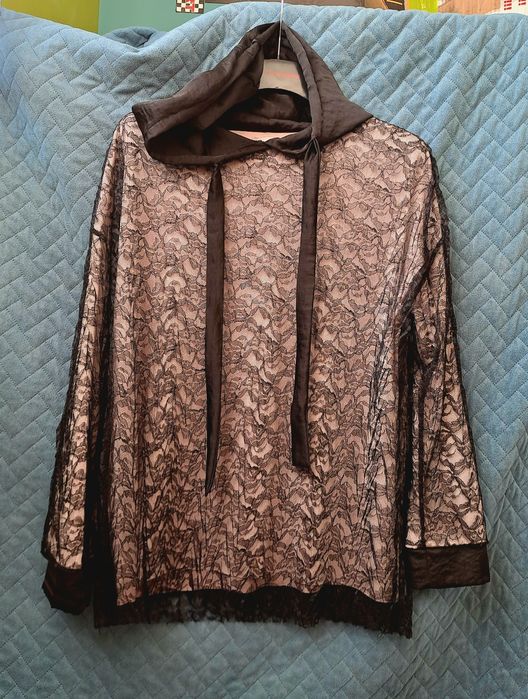 Piękna bluza ZARA koronka bluzka bluzeczka nowa beż metki