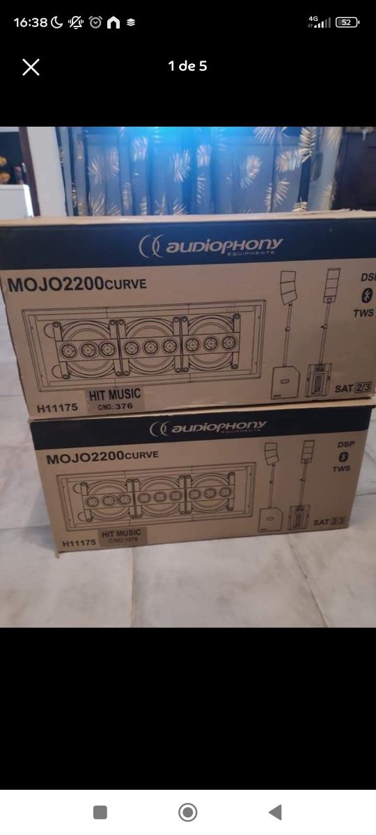 Colunas PA Audiophony Mojo 2200 Curve