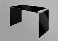 Czarne biurko 130cm wysoki połysk + kółka