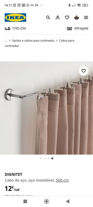 Cabo aço para cortinados DIGNITET