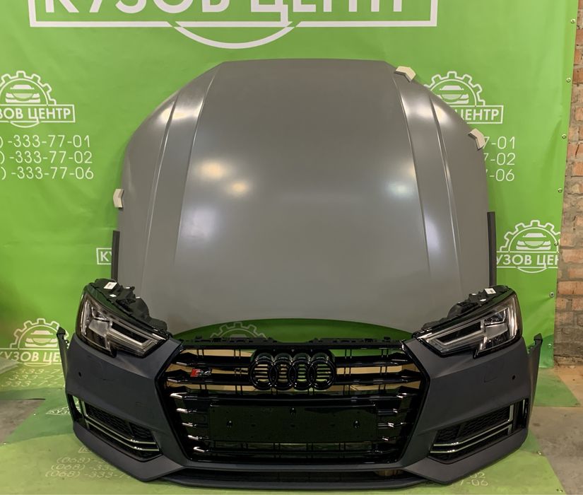 Бампер передний в сборе Audi a4 b9 8w 2016 2017 2018 2019 решетка а4б9