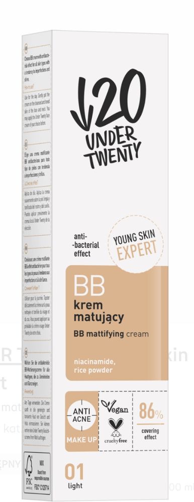 Krem matujący BB under twenty 01 Light