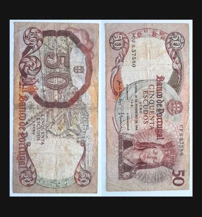 Notas Portuguesas - 50$ escudos (Rainha Santa Isabel)