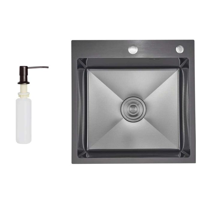 Мийка для кухні  Lidz Handmade H5050HB Decor Black PVD 2,5/0,5 мм