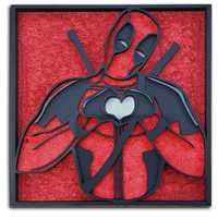 Deadpool - obraz 3D, mandala, fan art, unikat, komiks, superbohater