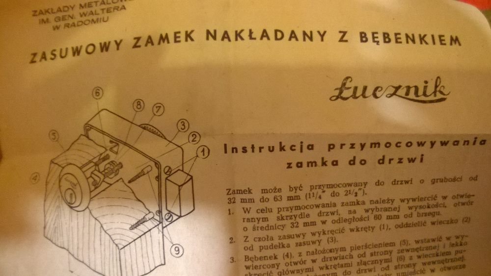 Dzwonek Łucznik bębenek do zamka - bez zamka