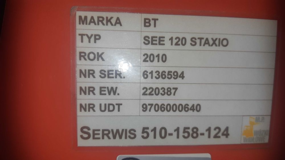 Paleciak elektryczny Toyota BT SWE 120 wozek
