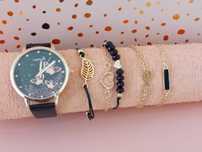 Conjunto único de relógio e pulseiras