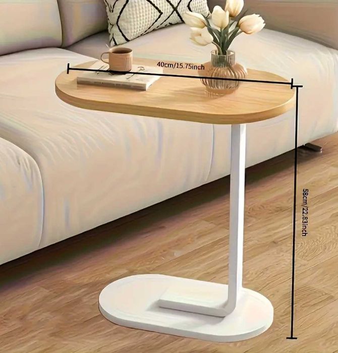 Nowy Stolik Kawowy na Kawę Boczny Dąb Okrągły do Salonu - Wysyłka