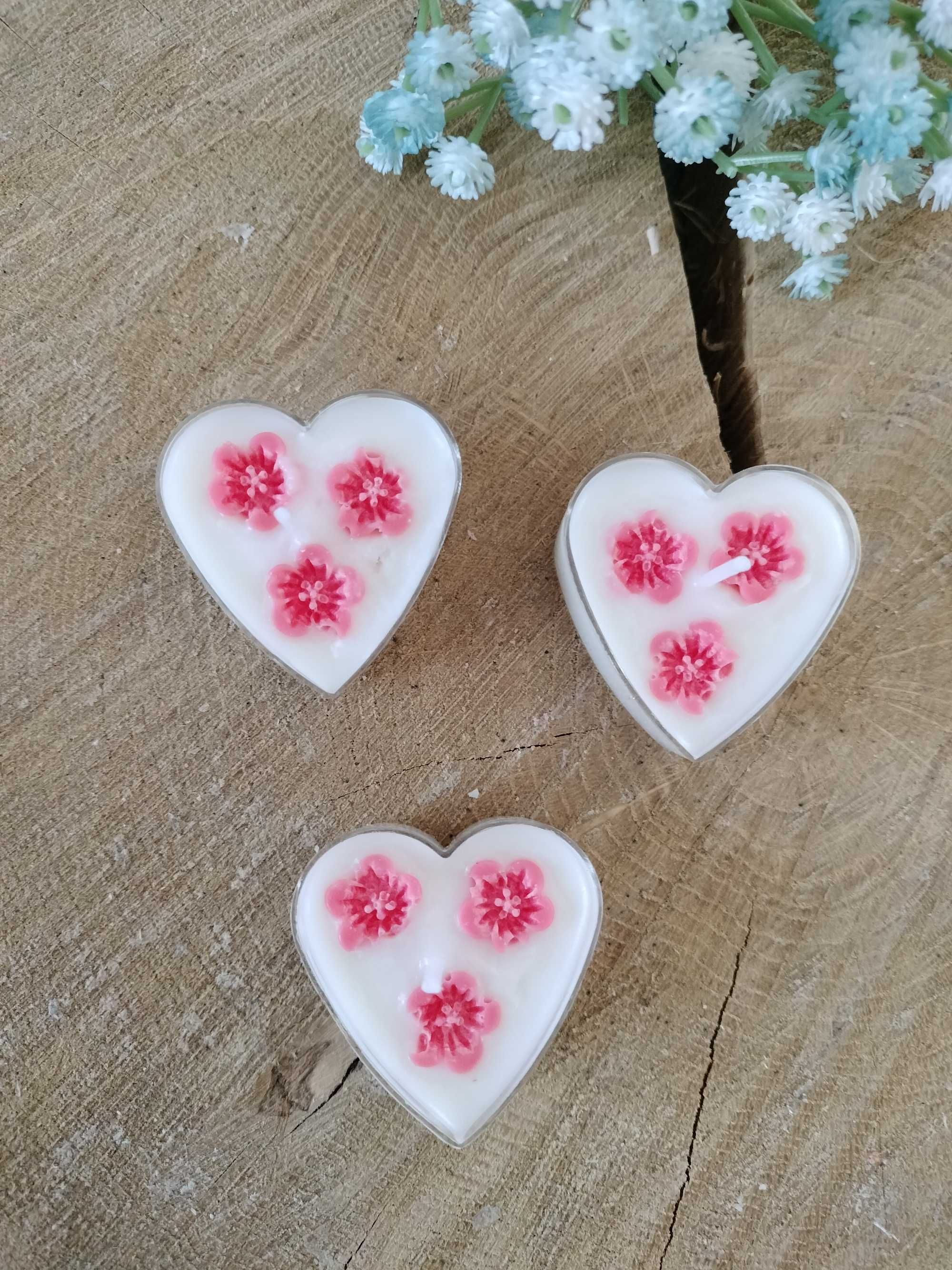 Świeczka sojowa tealight serce podziękowanie prezent