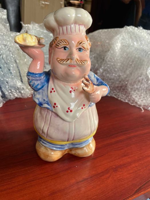 Figurka kucharza / pojemnik kuchenny – dekoracja retro PRL