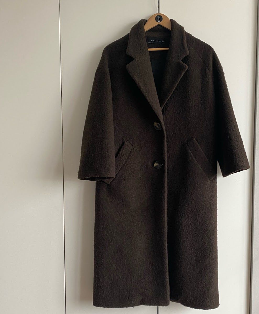 Wełniany płaszcz Zara Oversize