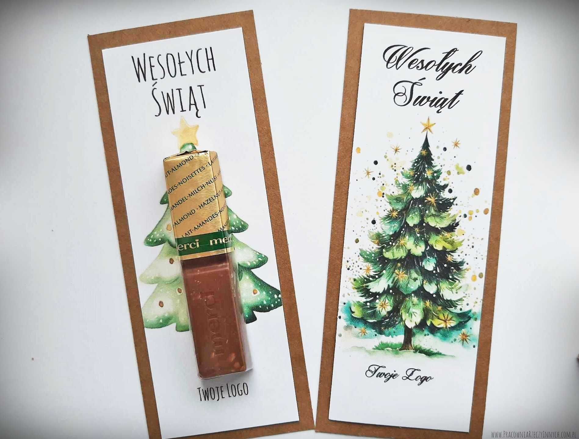 Upominki świąteczna z czekoladką, rękodzieło, eko rustykalne, logo