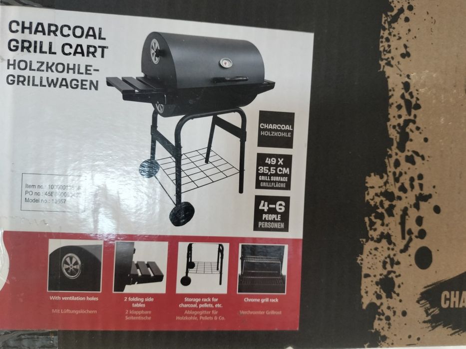 Grill węglowy wózek BARREL 550 (ruszt chrom) / Grill Landmann 13657