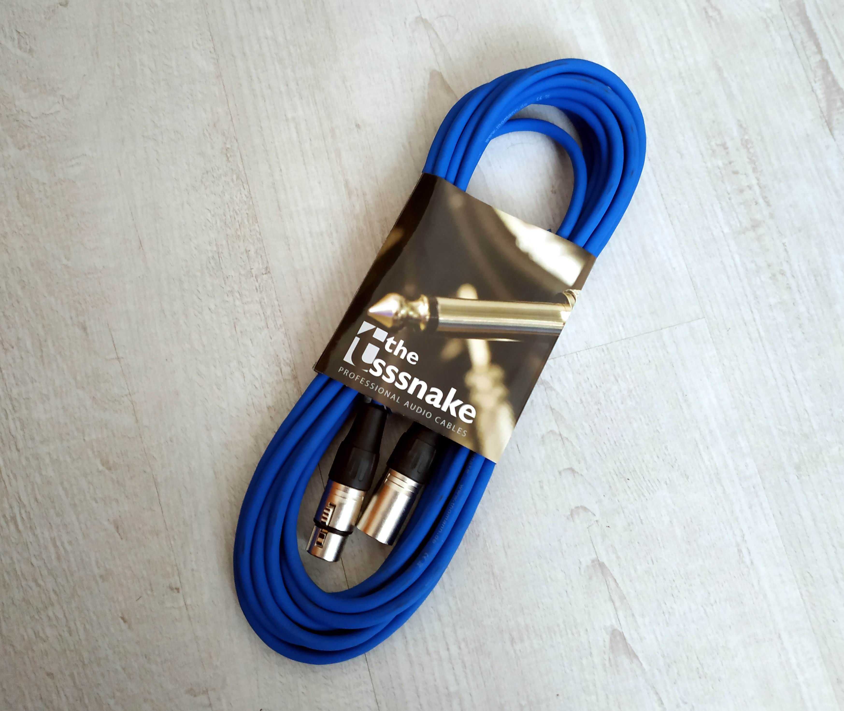Kabel mikrofonowy XLR (nowy) - 6 metrów - niebieski