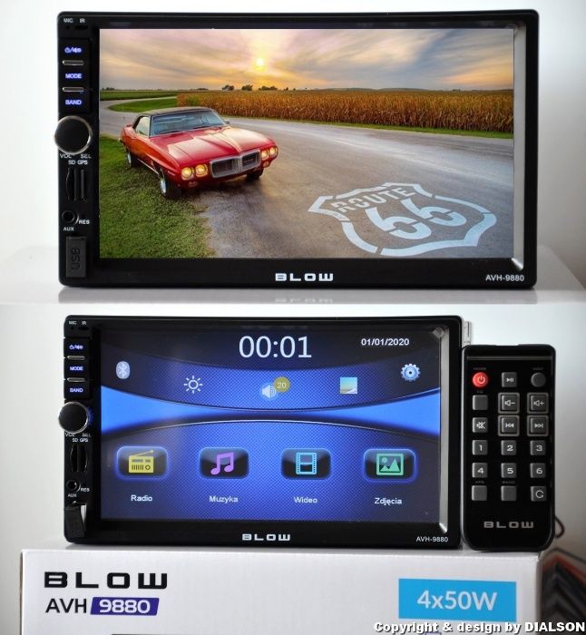 Radio Samochodowe BLOW 2DIN USB 7 Nawigacja GPS do IGO MAPY EUROPY PL