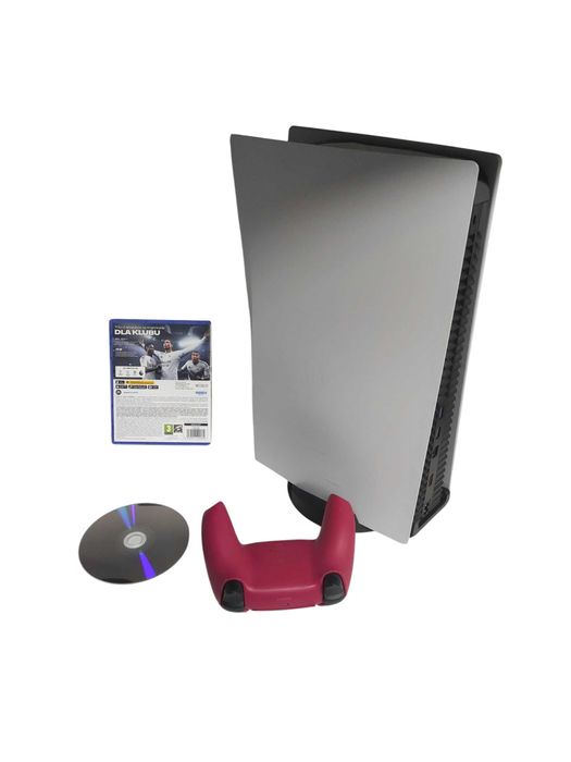 Konsola Ps5 825gb z Napędem Pad Fifa 25 z Pudełkiem i Podstawką
