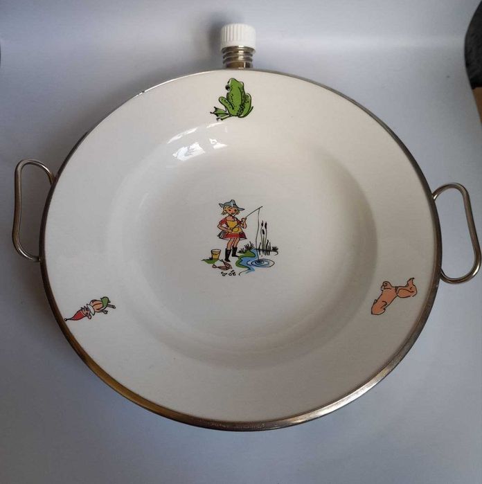 Дитяча Тарілка з підігрівом. Порцеляна Вінтаж 1960рр