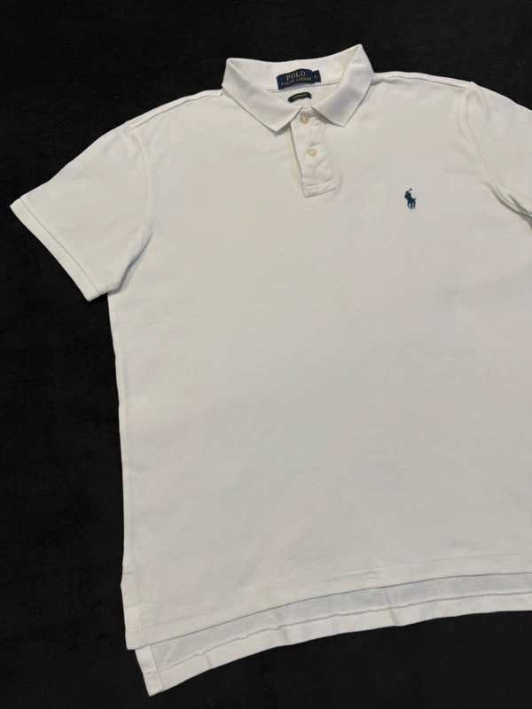 Biała elegancka koszulka polo Ralph Lauren - Size L