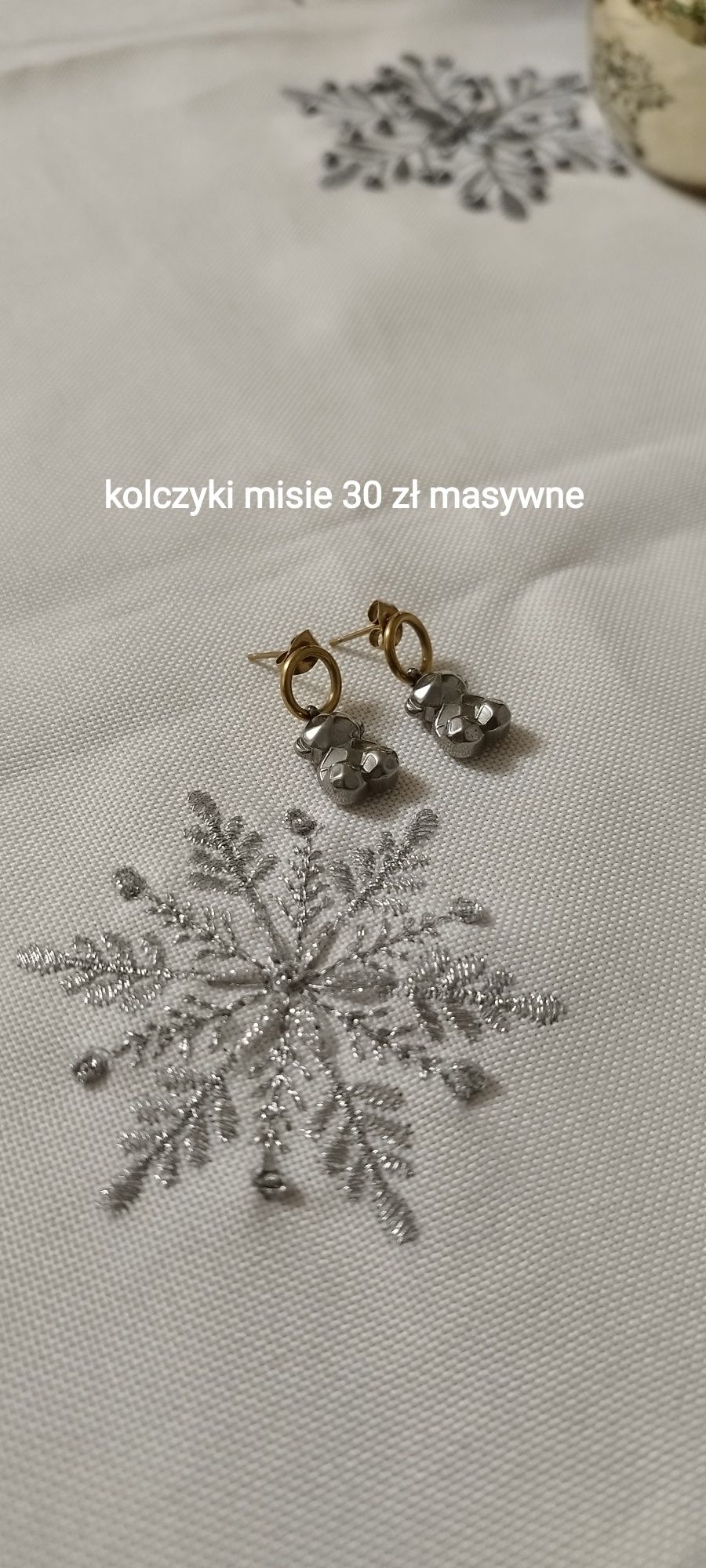 Kolczyki misie  szare